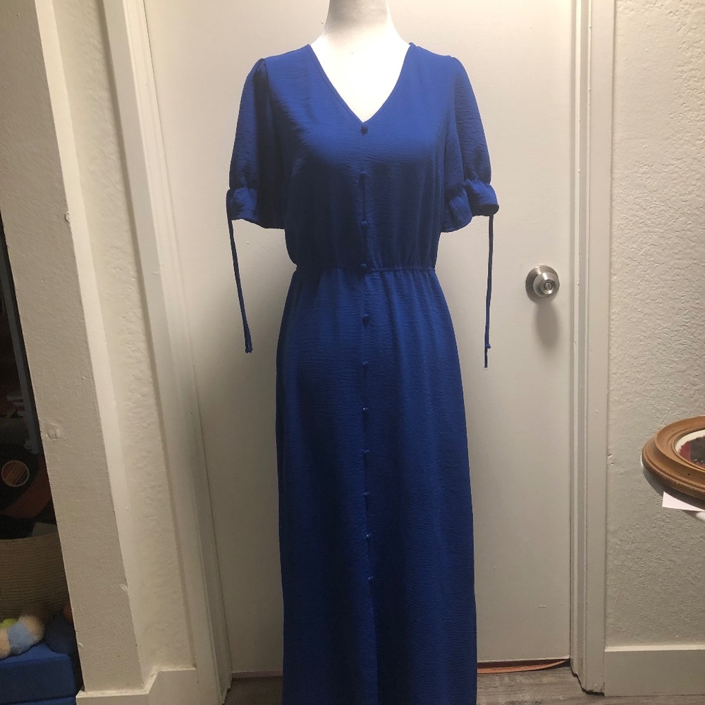 Naif by Anthropologie Cobalt Blue Midi Dress